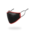 ADULT VERTICAL SHARK (BLACK) FORM-FITTING FACE MASK