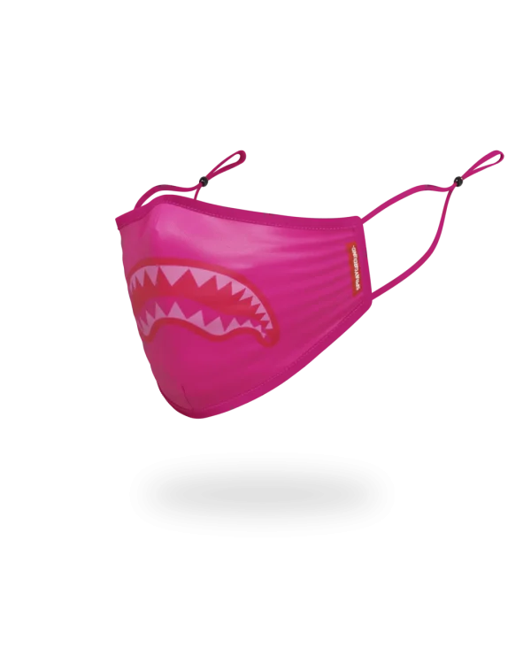 ADULT PINK SHARK FORM-FITTING FACE MASK