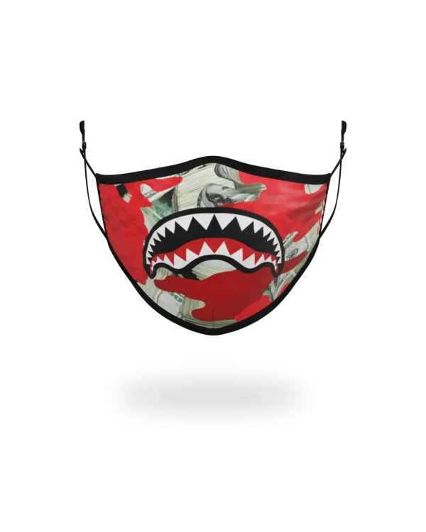 ADULT MONEY CAMO (RED) FORM-FITTING FACE MASK