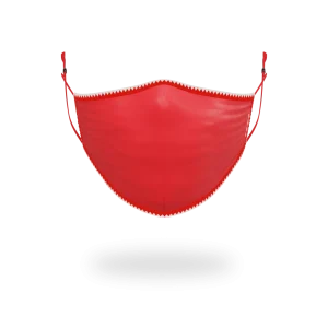 ADULT VERTICAL SHARK (RED) FORM-FITTING FACE MASK