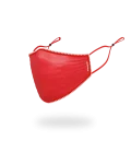 ADULT VERTICAL SHARK (RED) FORM-FITTING FACE MASK