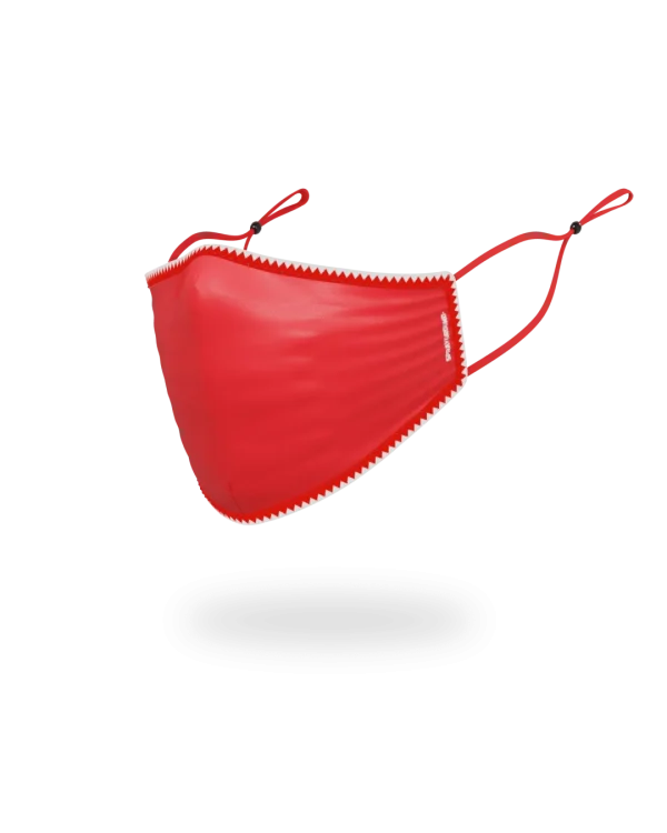 ADULT VERTICAL SHARK (RED) FORM-FITTING FACE MASK