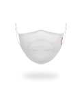 ADULT WHITE ON WHITE SHARK FORM-FITTING FACE MASK