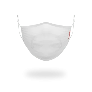 ADULT WHITE ON WHITE SHARK FORM-FITTING FACE MASK