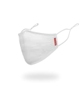 ADULT WHITE ON WHITE SHARK FORM-FITTING FACE MASK