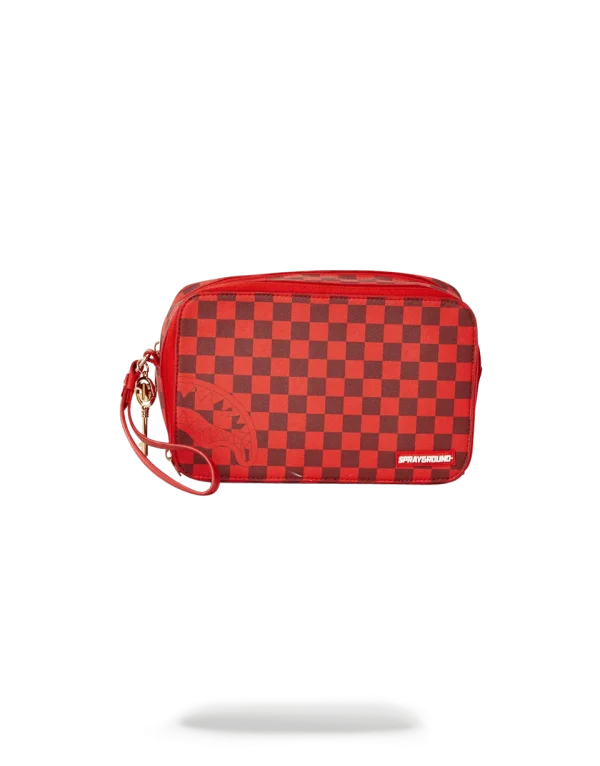 SHARKS IN PARIS RED TOILETRY AKA MONEY BAGS