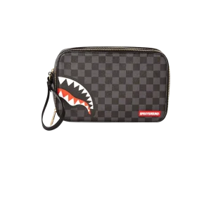 SHARKS IN PARIS (BLACK CHECKERED EDITION) TOILETRY AKA MONEY BAGS