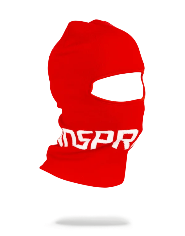 RED SPRAYGROUND LOGO SKI MASK