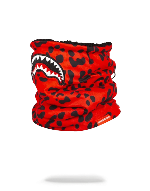 RED LEOPARD NECK WARMER