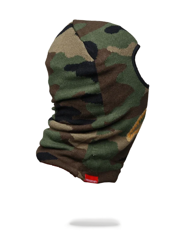 GOLD KNIT SHARK MOUTH SKI MASK