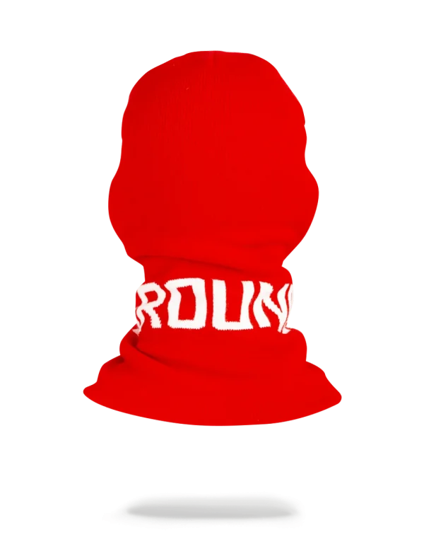 RED SPRAYGROUND LOGO SKI MASK