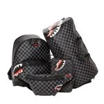 SHARKS IN PARIS (BLACK CHECKERED EDITION) TOILETRY AKA MONEY BAGS