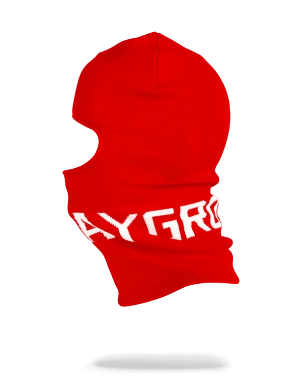 RED SPRAYGROUND LOGO SKI MASK