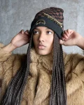 GOLD CHAIN CHECK BEANIE
