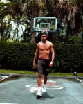 GREY CHECKERED SPLIT CORTO SWIM TRUNKS