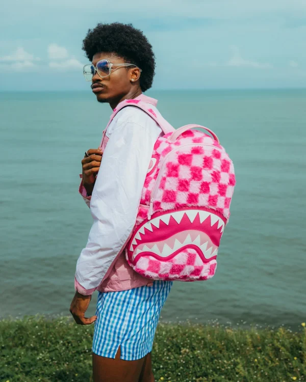 FURZILLA SHARK (PINK CHECK) BACKPACK