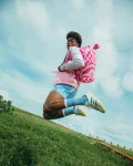 FURZILLA SHARK (PINK CHECK) BACKPACK