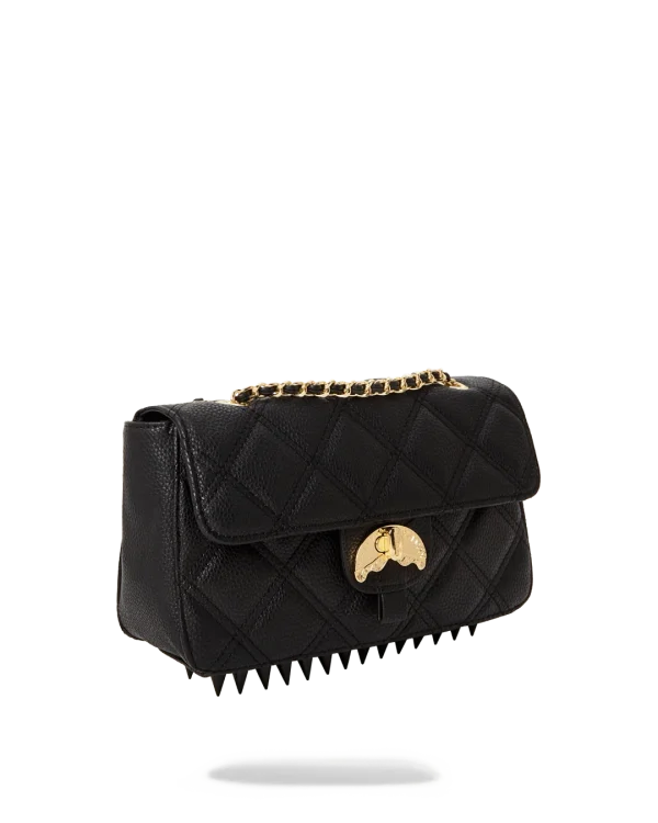 NOIR QUILT GOLD CHAIN SHARK HANDBAG