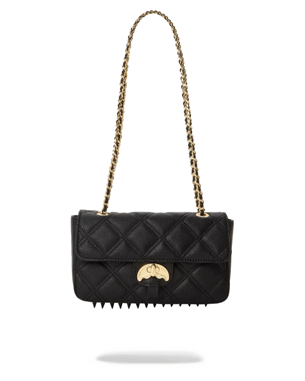 NOIR QUILT GOLD CHAIN SHARK HANDBAG