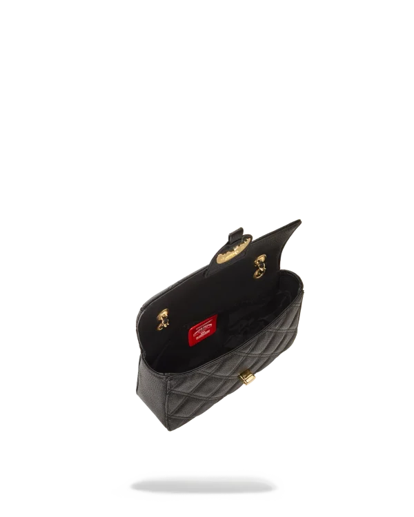 NOIR QUILT GOLD CHAIN SHARK HANDBAG