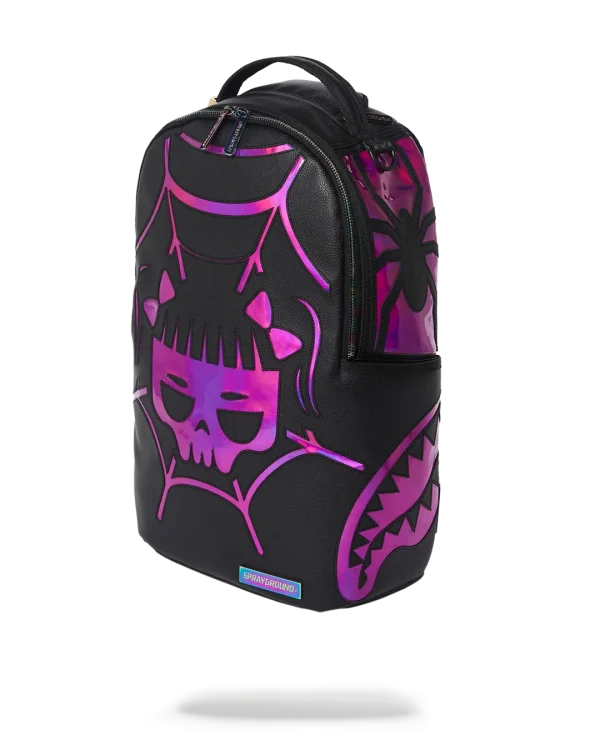 CAZZU IRIDESCENT CUT & SEW SPIDER SKULL SHARK BACKPACK (DLXV)