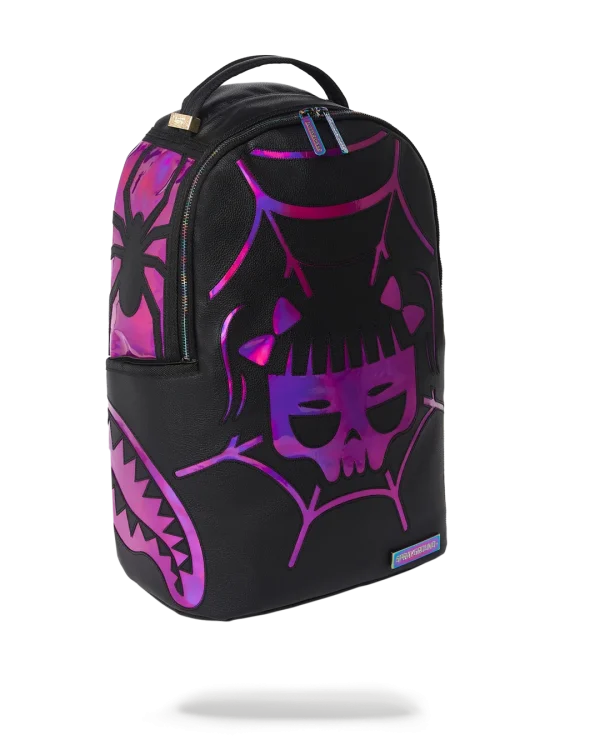 CAZZU IRIDESCENT CUT & SEW SPIDER SKULL SHARK BACKPACK (DLXV)