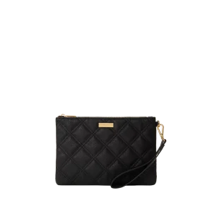 NOIR QUILT GOLD CHAIN SHARK CROSSOVER CLUTCH