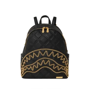 NOIR QUILT GOLD CHAIN SHARK SAVAGE BACKPACK