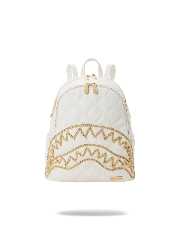RIVIERA LE BLANC GOLD CHAIN SHARK SAVAGE BACKPACK