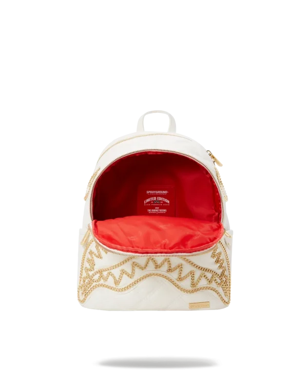 RIVIERA LE BLANC GOLD CHAIN SHARK SAVAGE BACKPACK