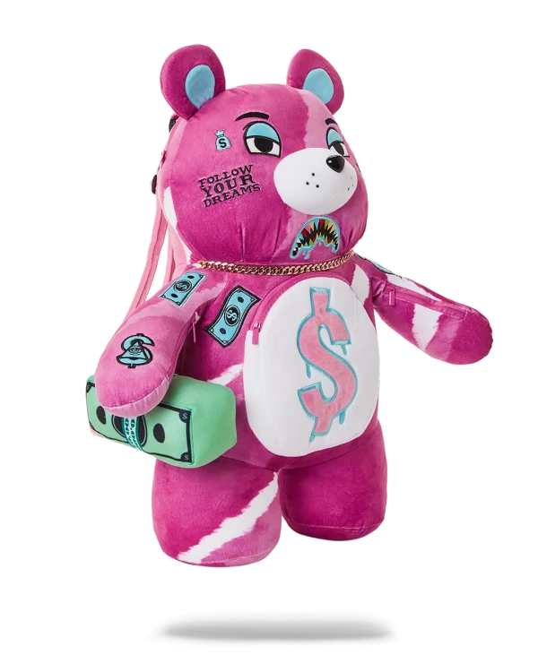 PINK PUNK MONEYBEAR TEDDYBEAR BACKPACK