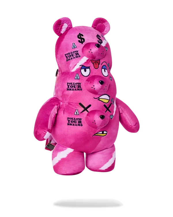 THE 3 HEADED BEAR PLUSH TEDDYBEAR BACKPACK