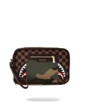 EXTERIOR GOLD ZIP POCKET SHARKS IN PARIS TOILETRY BRICKSIDE BAG