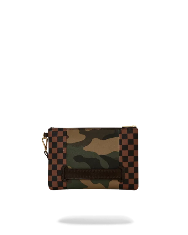 EXTERIOR GOLD ZIP POCKET SHARKS IN PARIS CROSSOVER CLUTCH