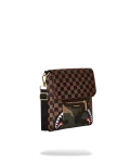 EXTERIOR GOLD ZIP POCKET SHARKS IN PARIS MESSENGER SLING BAG