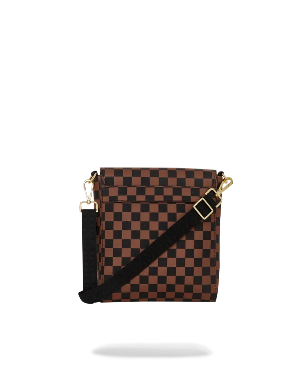 EXTERIOR GOLD ZIP POCKET SHARKS IN PARIS MESSENGER SLING BAG
