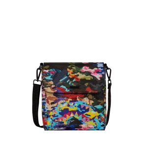 SLICED AND DICED CAMO MESSENGER SLING BAG