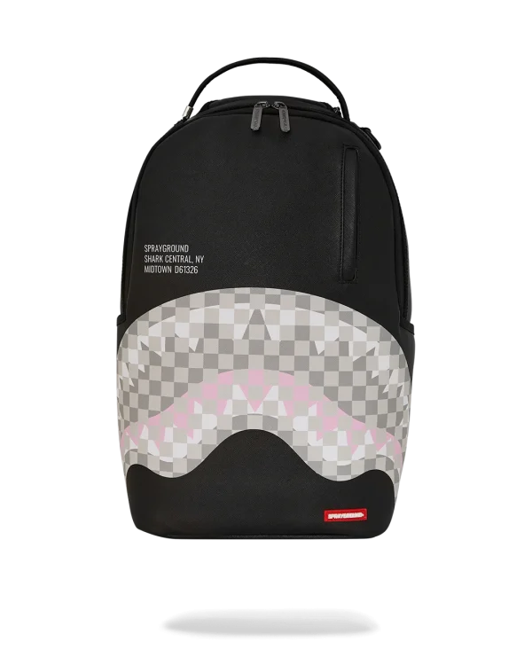 SHARK CENTRAL CREAM BLACK CHECK BACKPACK