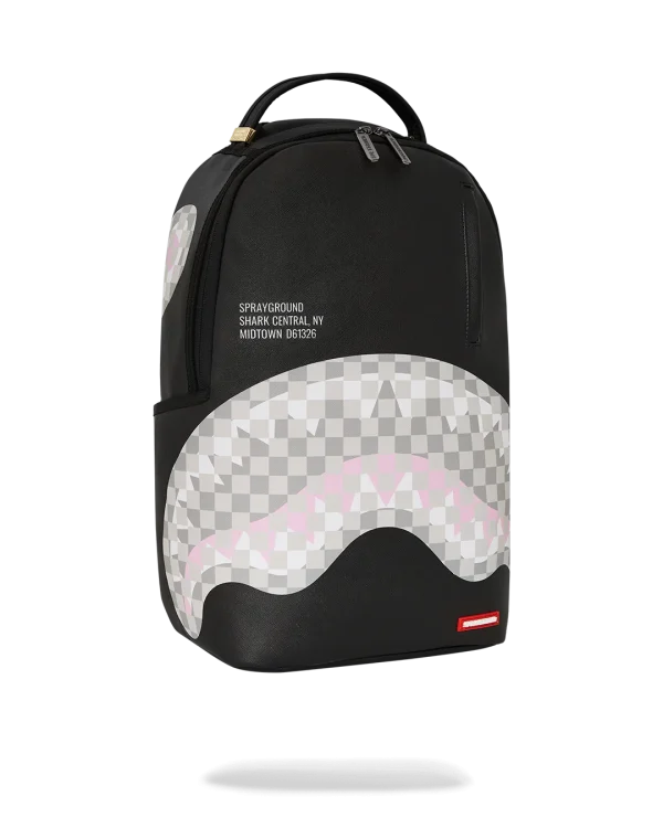 SHARK CENTRAL CREAM BLACK CHECK BACKPACK