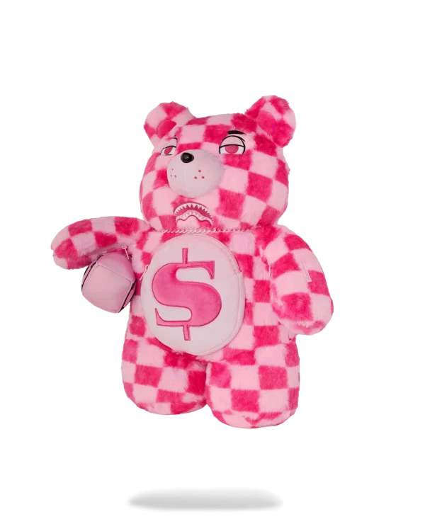 FURZILLA SHARK (PINK CHECK) MONEYBEAR BACKPACK