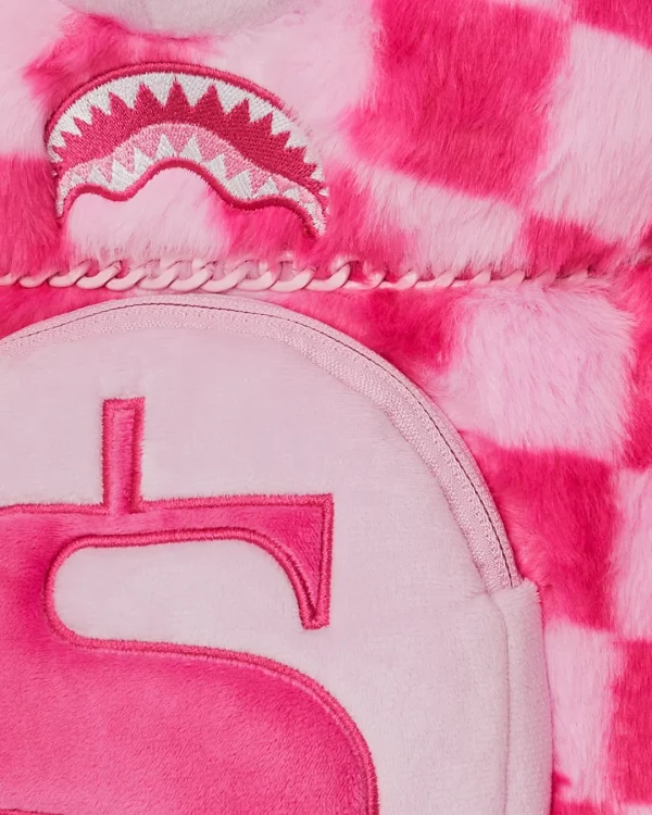 FURZILLA SHARK (PINK CHECK) MONEYBEAR BACKPACK