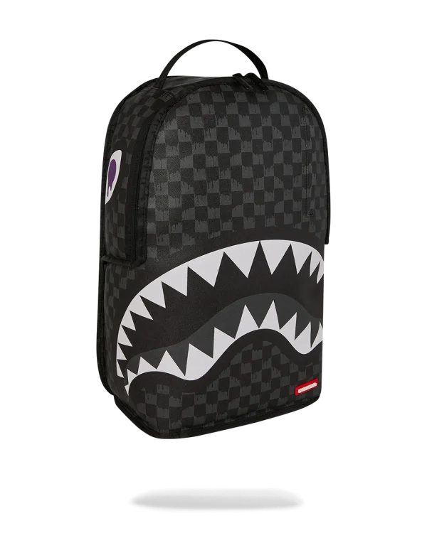 REVERSE MODE - PURPLE VELOUR TO BLACK CHECK BACKPACK
