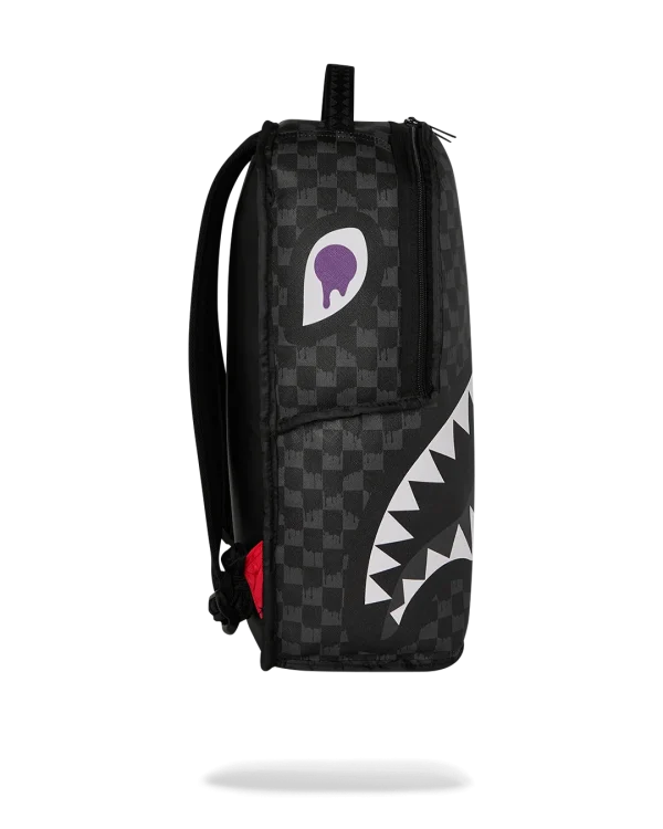 REVERSE MODE - PURPLE VELOUR TO BLACK CHECK BACKPACK