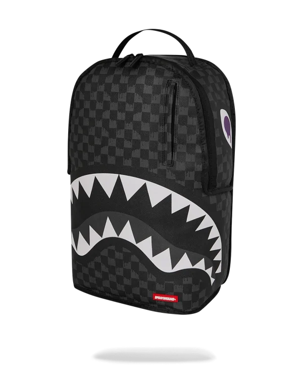 REVERSE MODE - PURPLE VELOUR TO BLACK CHECK BACKPACK