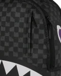 REVERSE MODE - PURPLE VELOUR TO BLACK CHECK BACKPACK