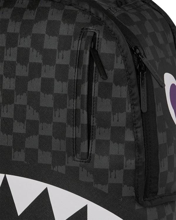 REVERSE MODE - PURPLE VELOUR TO BLACK CHECK BACKPACK
