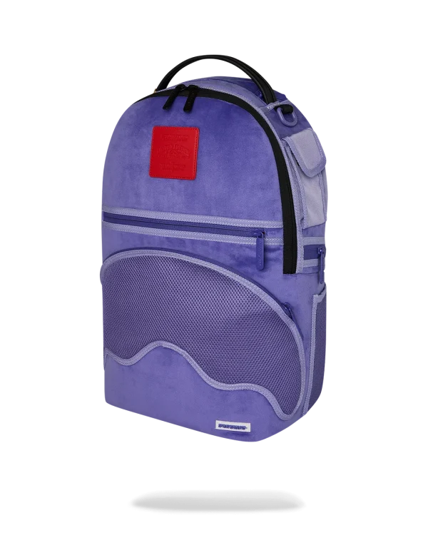 REVERSE MODE - PURPLE VELOUR TO BLACK CHECK BACKPACK