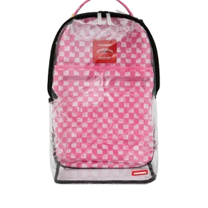 CLEAR DLX BACKPACK - CHECKED OUT (PINK DRIP)