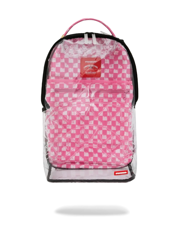 CLEAR DLX BACKPACK - CHECKED OUT (PINK DRIP)