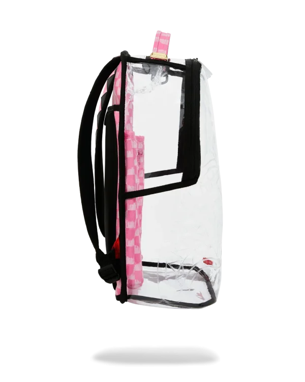 CLEAR DLX BACKPACK - CHECKED OUT (PINK DRIP)